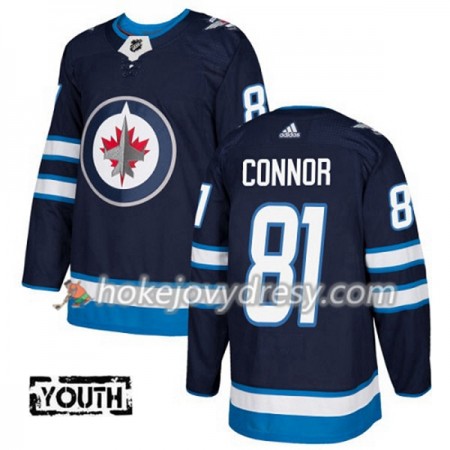 Dětské Hokejový Dres Winnipeg Jets Kyle Connor 81 Adidas 2017-2018 Modrá Authentic